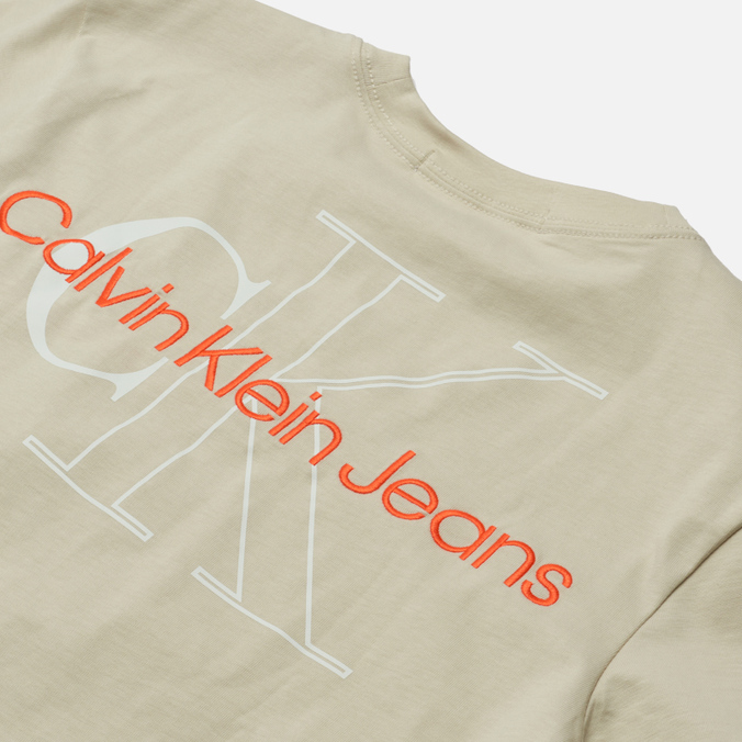 Мужская футболка Calvin Klein Jeans, цвет бежевый, размер M J30J320181ACF Boxy Monogram - фото 3