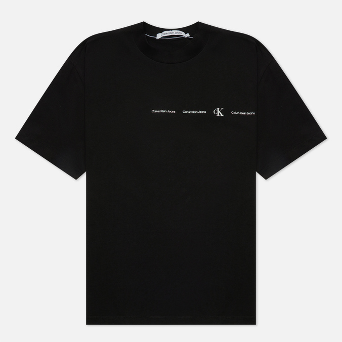 Мужская футболка Calvin Klein Jeans, цвет чёрный, размер XXL J30J320601BEH Oversized Repeat Logo - фото 1