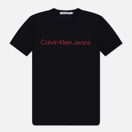 фото Мужская футболка calvin klein jeans slim core institutional logo, цвет чёрный, размер s