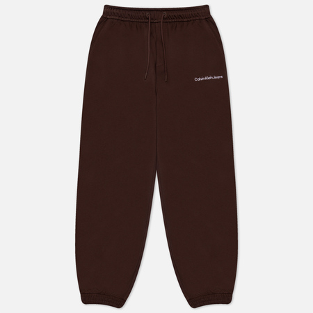 фото Мужские брюки calvin klein jeans institutional relaxed joggers, цвет коричневый, размер s