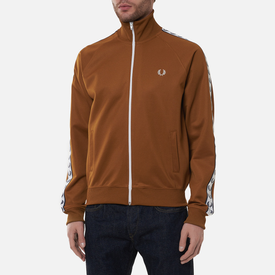 Мужская олимпийка Fred Perry Laurel Wreath Tape Track Dark Caramel