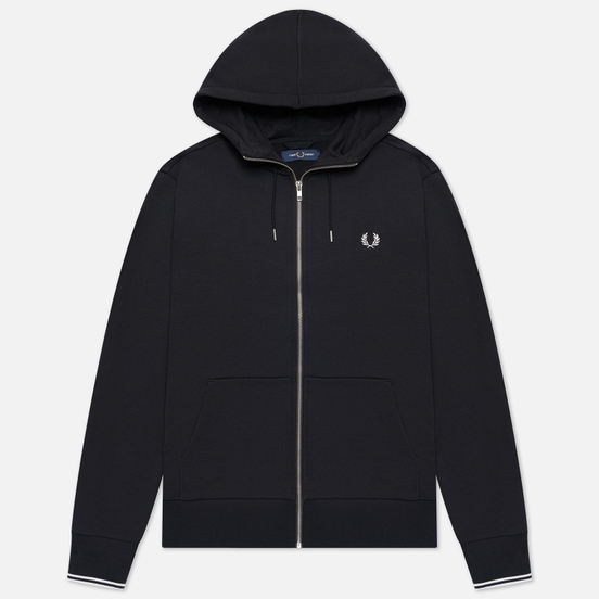 Мужская толстовка Fred Perry Zip Through Hoodie Black/White