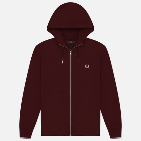 Мужская толстовка Fred Perry Zip Through Hoodie, цвет бордовый, размер M