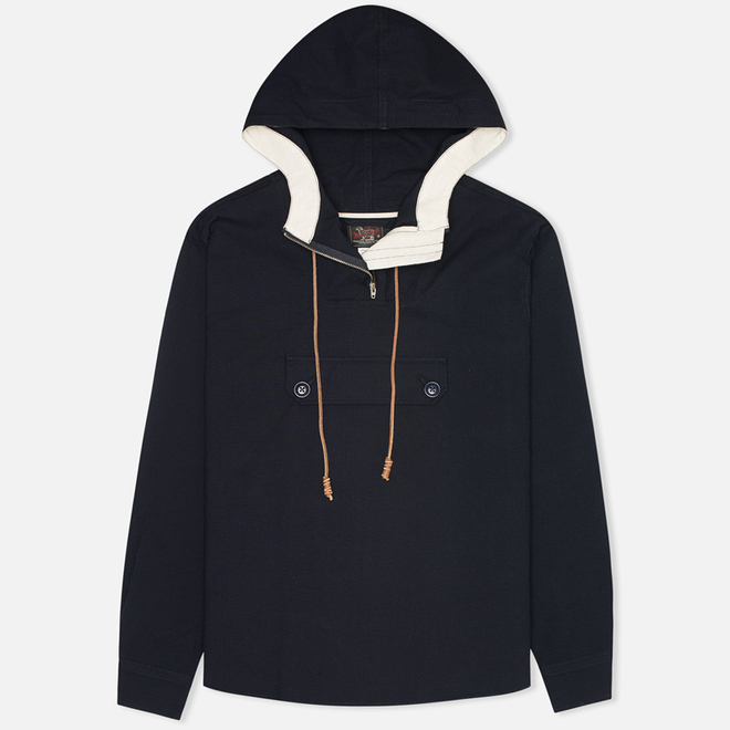 Мужская куртка анорак Woolrich Woolen Mills Anorak Seersucker Navy