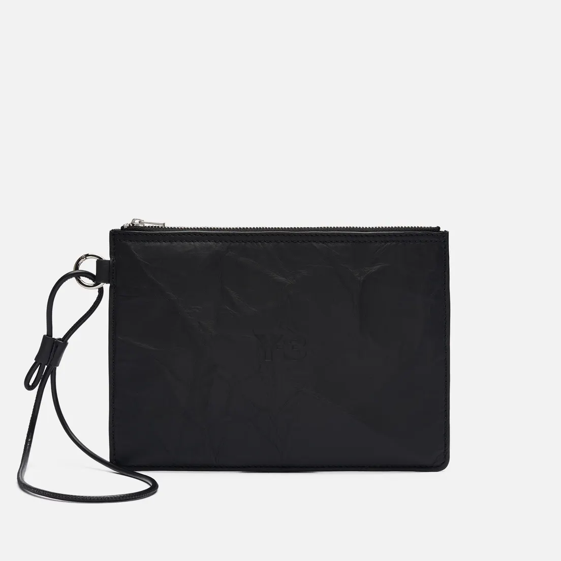 Y-3 Сумка Crinkled Leather Pouch