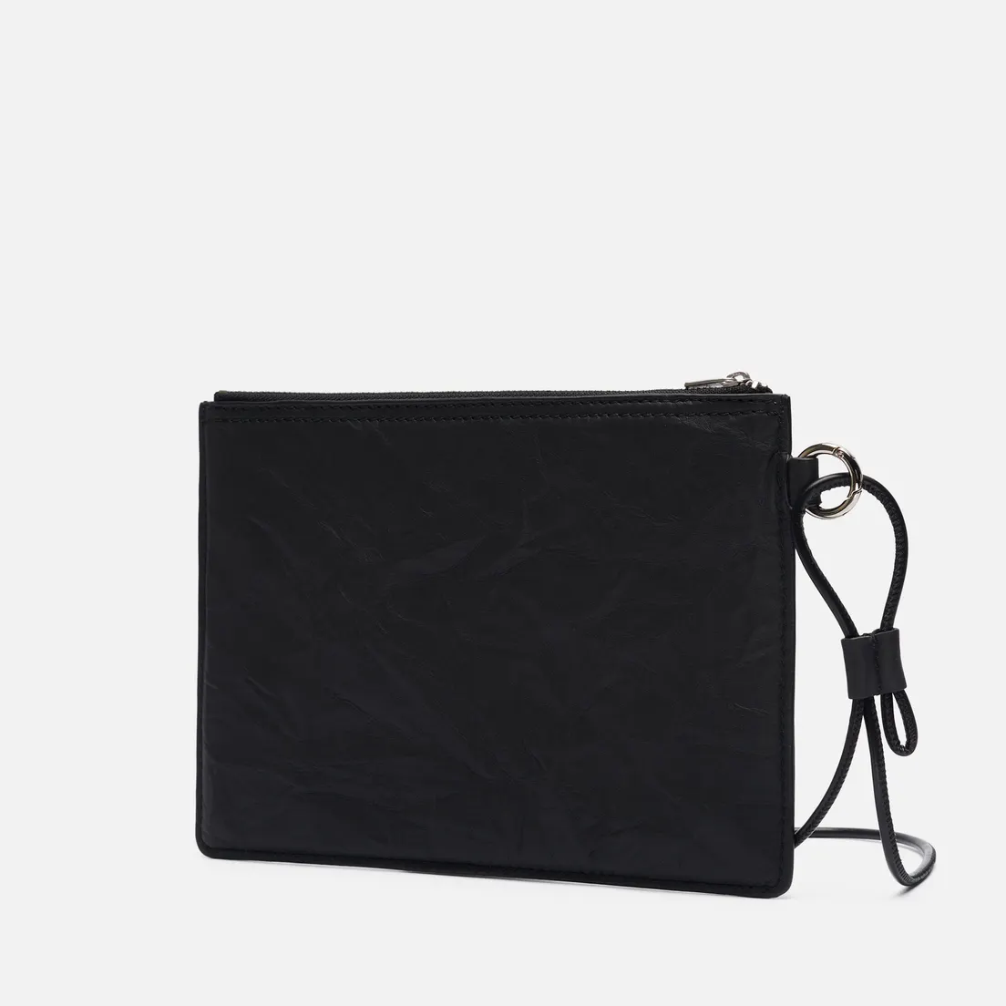 Y-3 Сумка Crinkled Leather Pouch