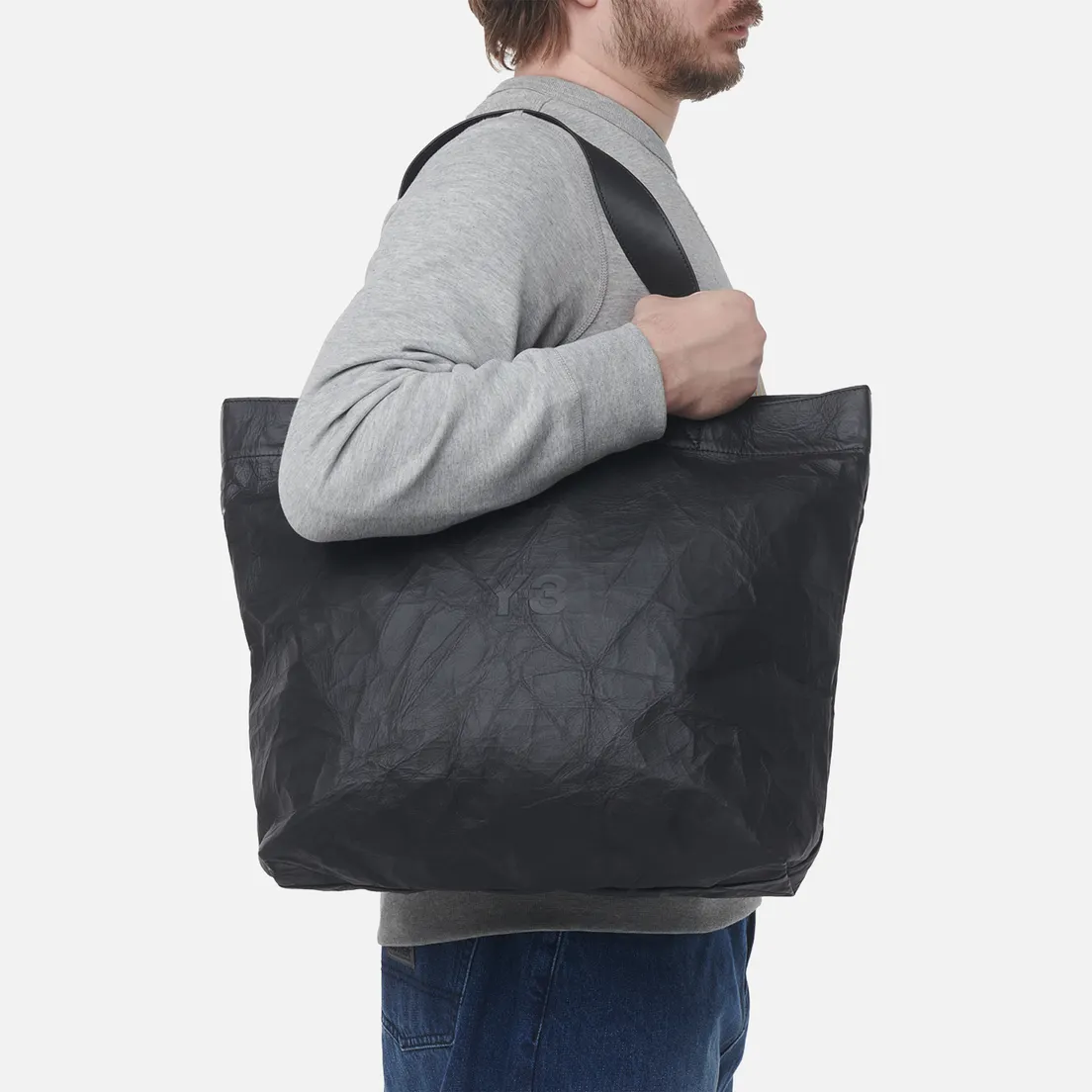 Y-3 Сумка Crinkled Leather Tote