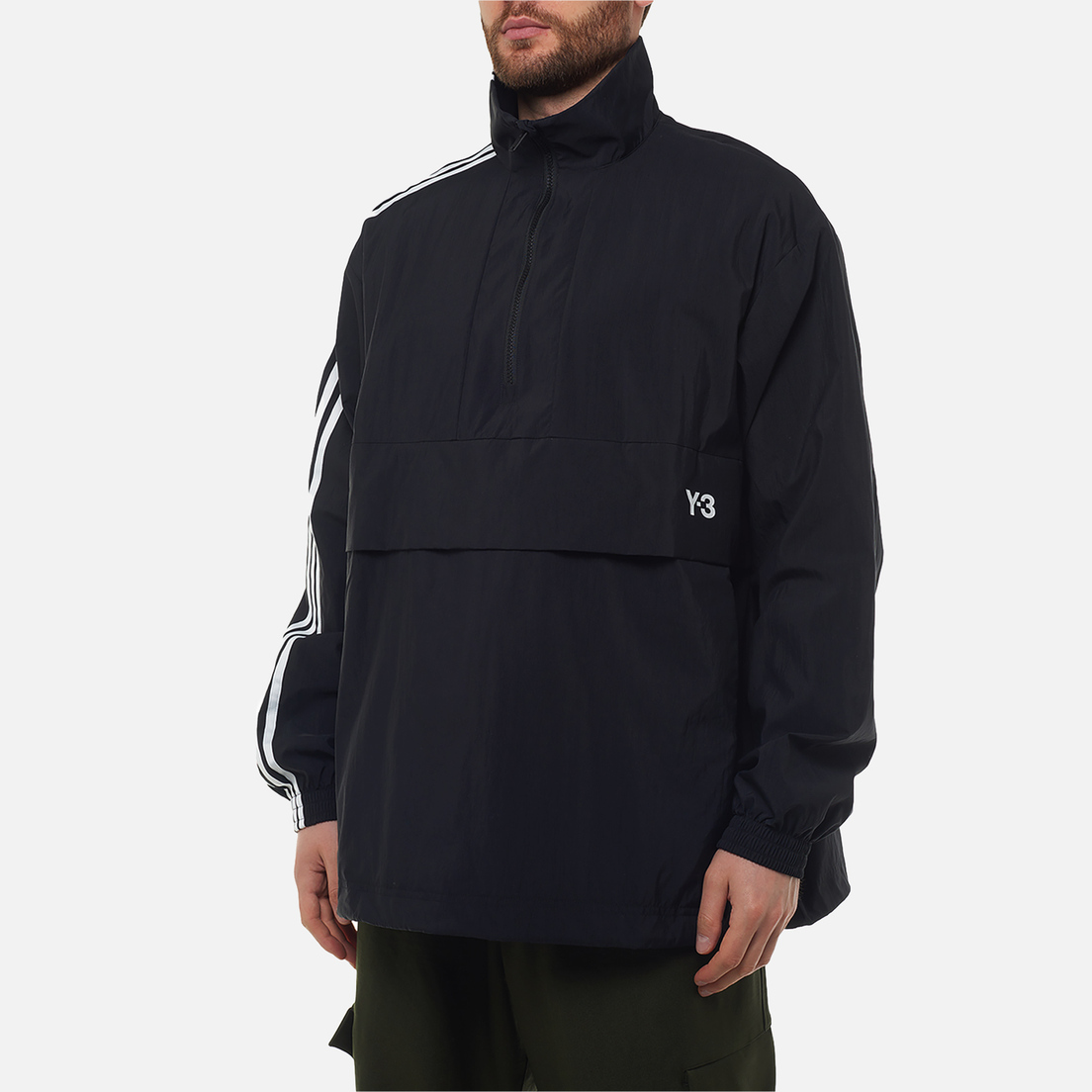 Y-3 Мужская куртка анорак 3-Stripes Nylon Shell 1/2 Zip