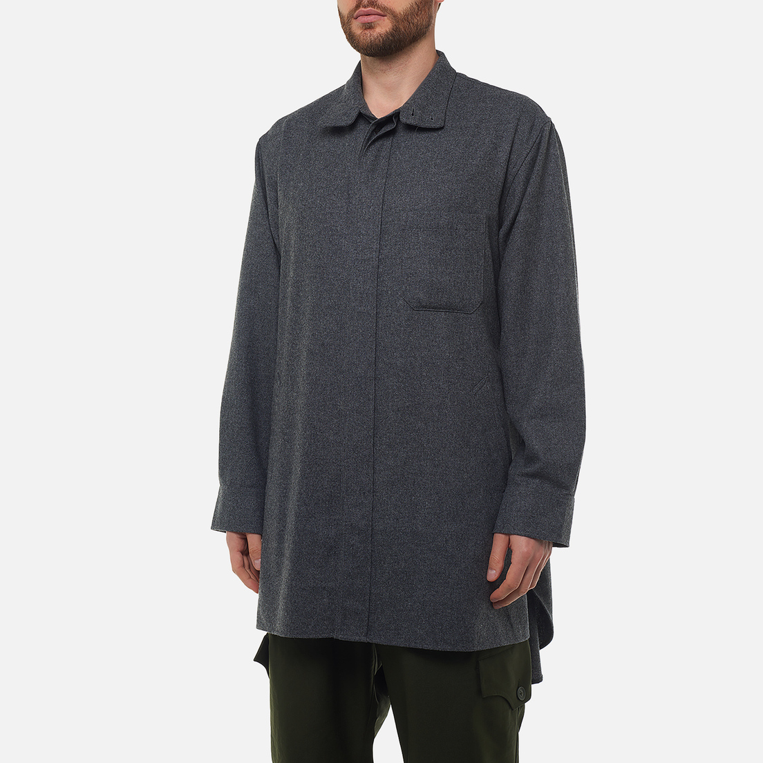 Y-3 Мужская рубашка Wool Flannel Overshirt