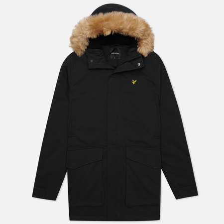 Мужская куртка парка Lyle & Scott Winter Weight Microfleece Lined, цвет чёрный, размер XS