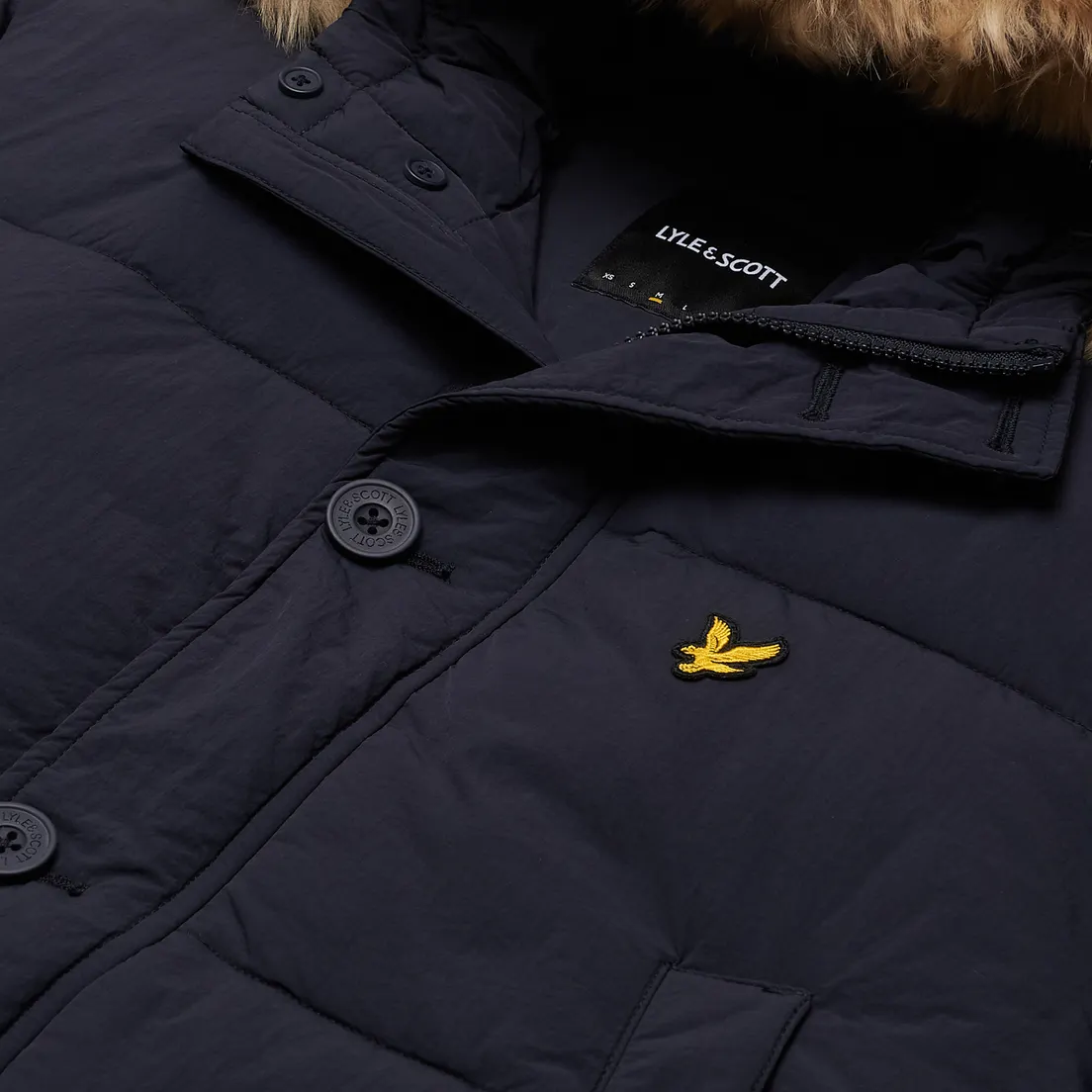 Lyle & Scott Мужская куртка парка Long Puffer With Heavyweight Lining