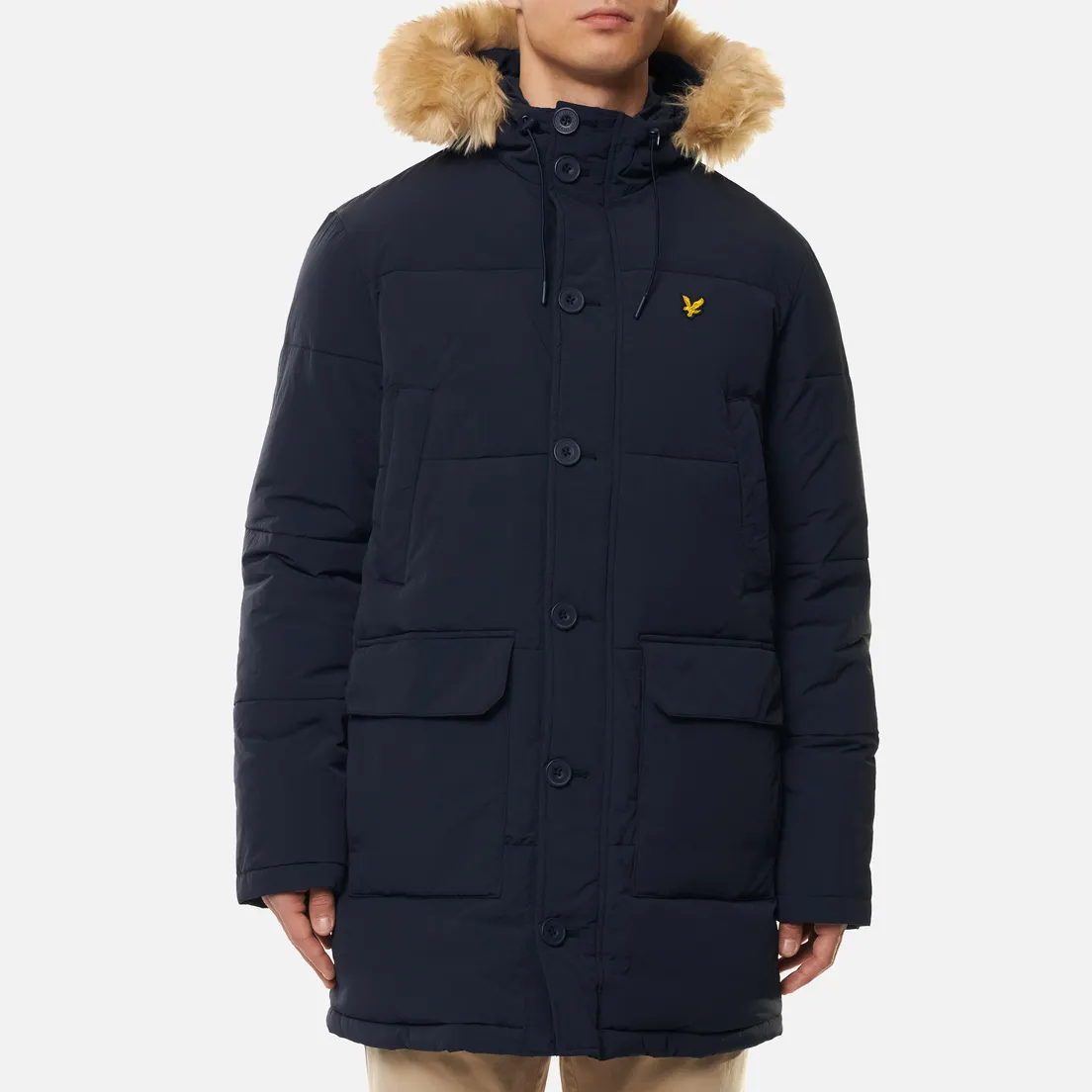 Lyle & Scott Мужская куртка парка Long Puffer With Heavyweight Lining