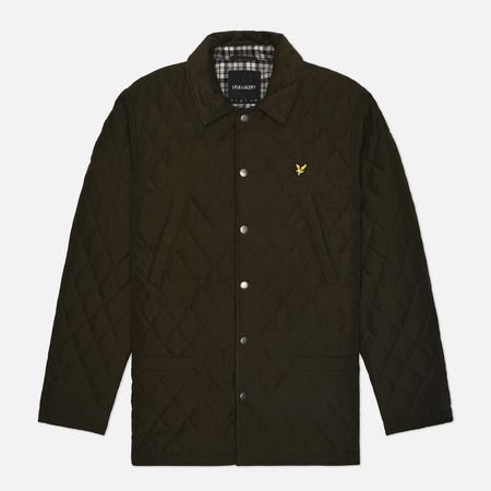 Стеганые куртки Мужская стеганая куртка Lyle & Scott Quilted, цвет оливковый, размер S