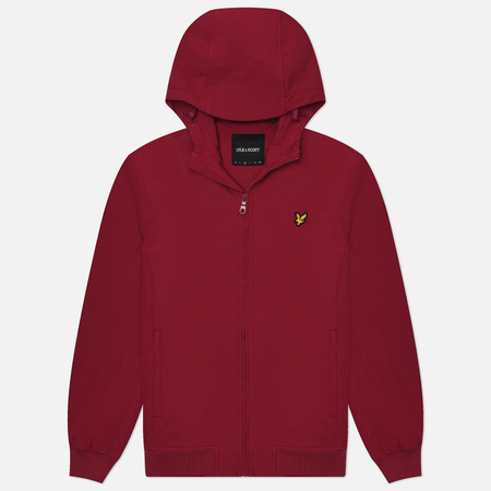  Мужская куртка ветровка Lyle & Scott Fleece Back Softshell, цвет бордовый, размер M