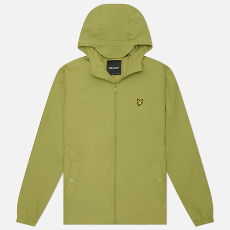 Мужская куртка ветровка Lyle & Scott Zip Through Hooded, цвет оливковый, размер S