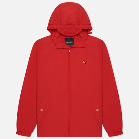 Мужская куртка ветровка Lyle & Scott Zip Through Hooded, цвет красный, размер XL