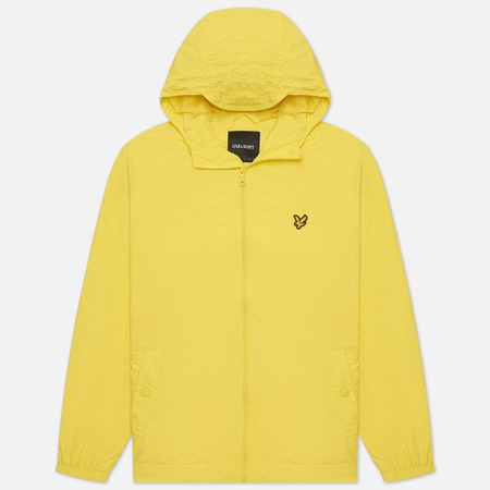 Мужская куртка ветровка Lyle & Scott Zip Through Hooded, цвет жёлтый, размер XL