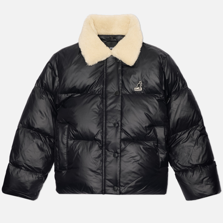 Женский пуховик Kangol Shearling Collar Down, цвет чёрный, размер M