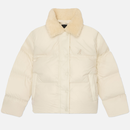 Женский пуховик Kangol Shearling Collar Down, цвет бежевый, размер L