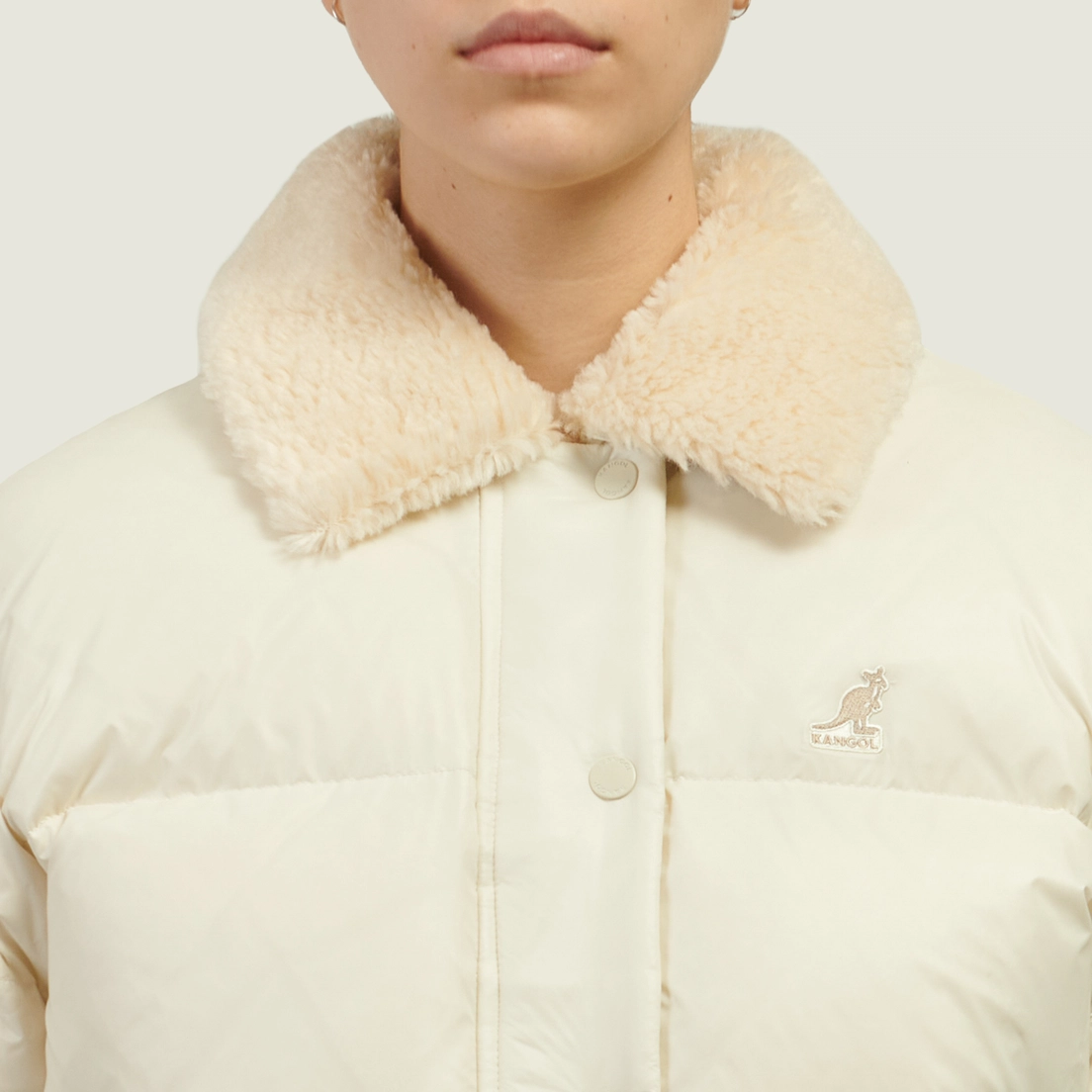Kangol Женский пуховик Shearling Collar Down