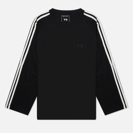 Мужской лонгслив Y-3 Wire 3-Stripes, цвет чёрный, размер L