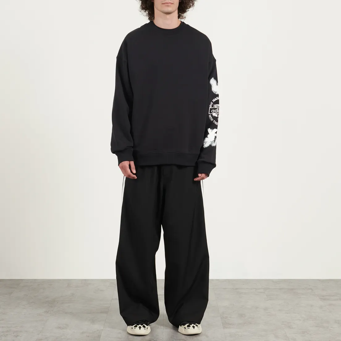Y-3 Мужская толстовка Graphic Stacked Logo Crew