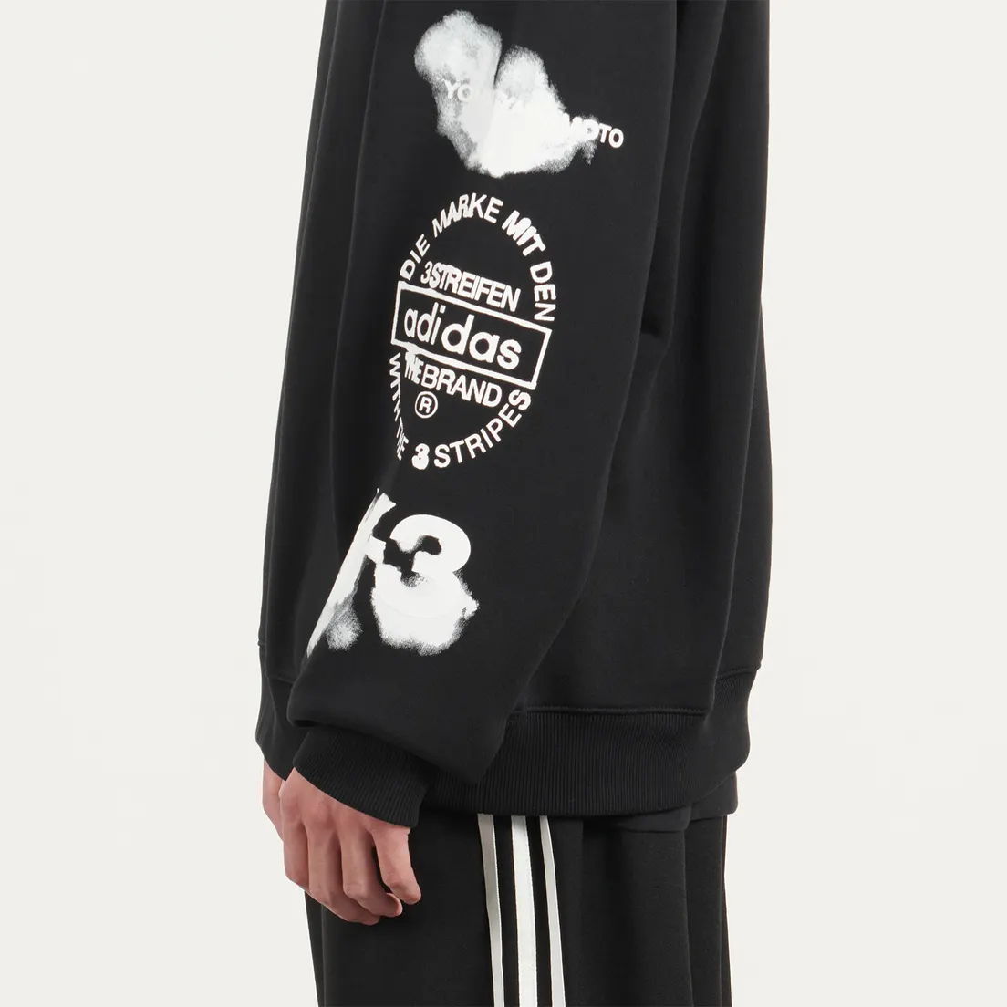 Y-3 Мужская толстовка Graphic Stacked Logo Crew