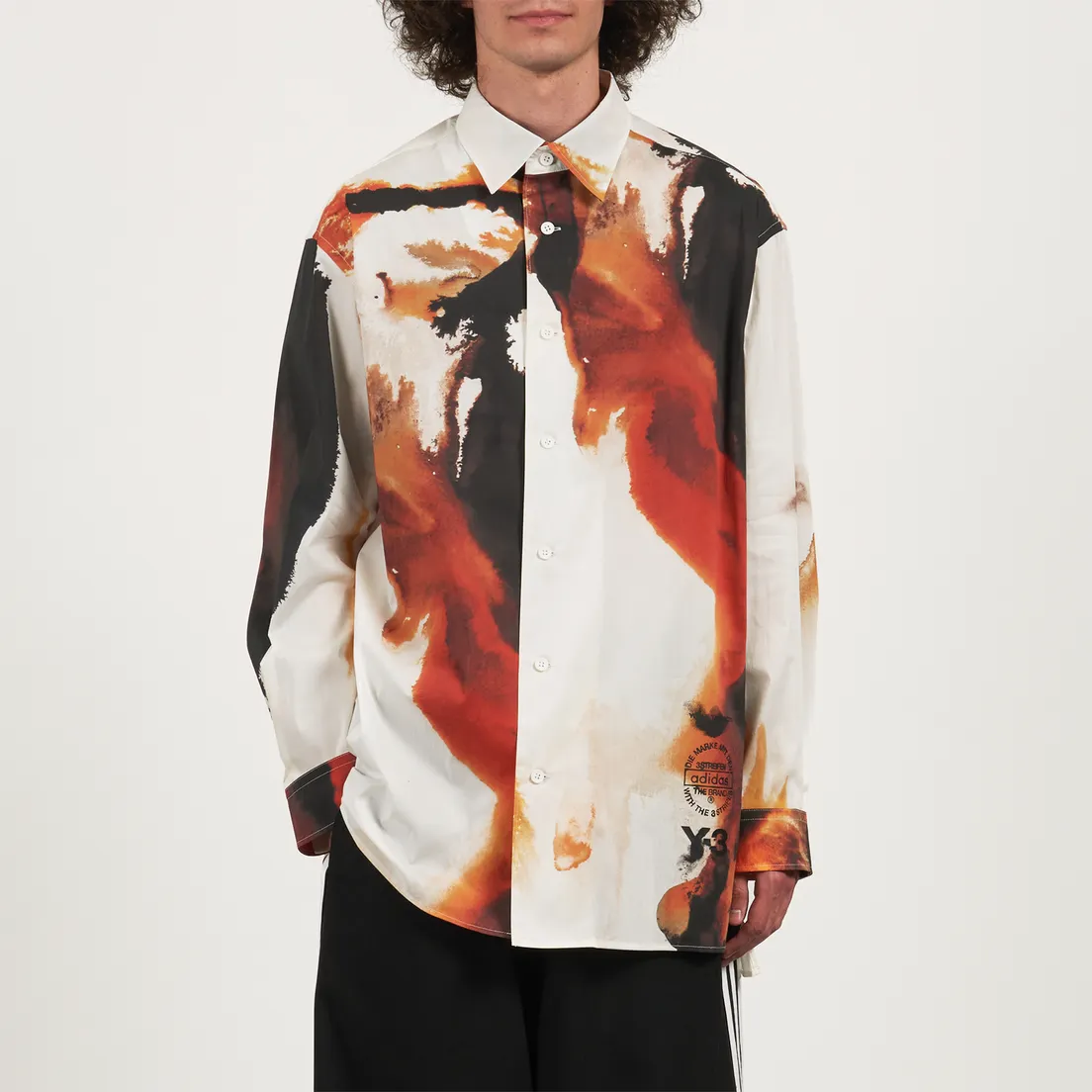 Y-3 Мужская рубашка Graphic Amber Ink