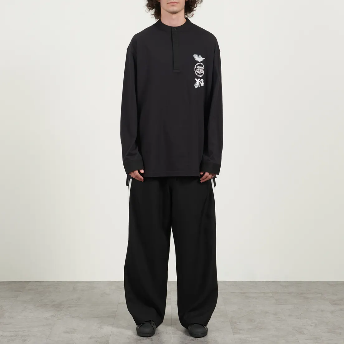 Y-3 Мужской лонгслив Graphic Stacked Logo Polo
