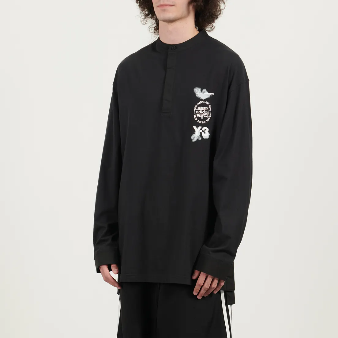Y-3 Мужской лонгслив Graphic Stacked Logo Polo