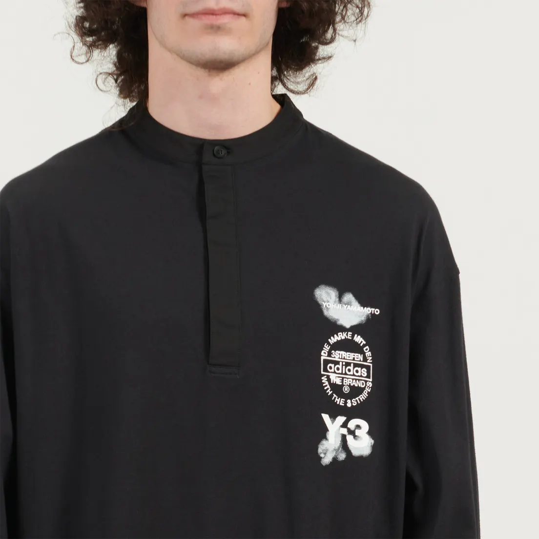 Y-3 Мужской лонгслив Graphic Stacked Logo Polo