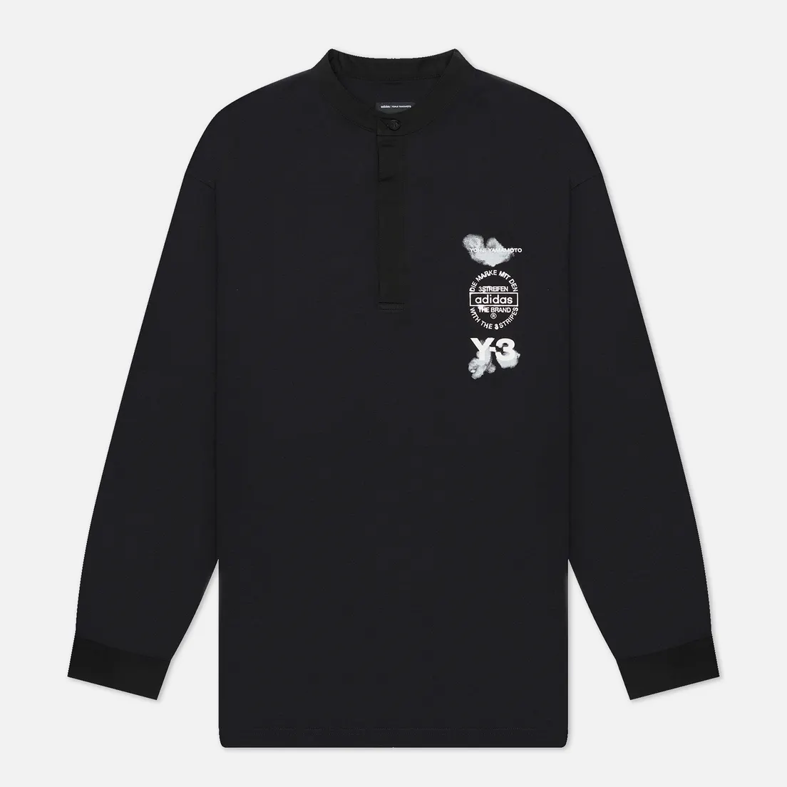 Y-3 Мужской лонгслив Graphic Stacked Logo Polo