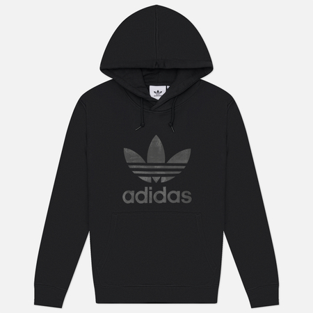 Мужская толстовка adidas Originals Trefoil Hoodie, цвет чёрный, размер L
