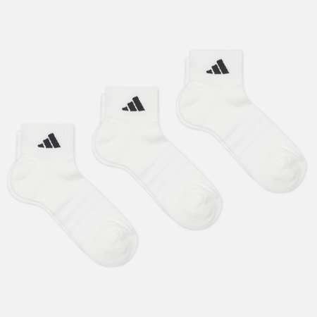 Комплект носков adidas Originals Cushioned Ankle 3-Pack, цвет белый, размер 43-45 EU