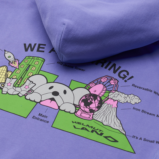 Мужская толстовка Helmut Lang Helmut Land Map Standard Hoodie Voltaic Purple