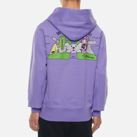 Мужская толстовка Helmut Lang Helmut Land Map Standard Hoodie Voltaic Purple