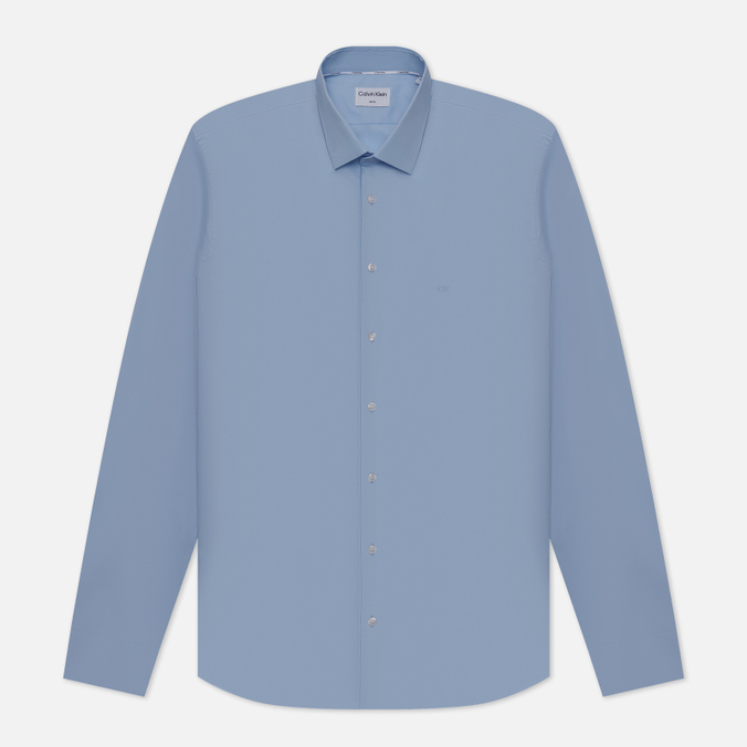 Мужская рубашка Calvin Klein Jeans Poplin Stretch Slim, цвет синий