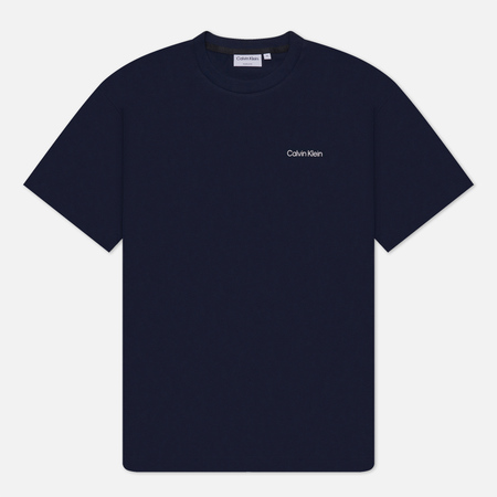 фото Мужская футболка calvin klein jeans micro logo interlock, цвет синий, размер s