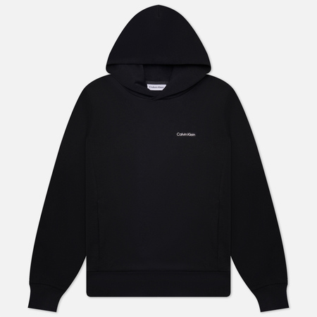 фото Мужская толстовка calvin klein jeans micro logo repreve hoodie, цвет чёрный, размер s