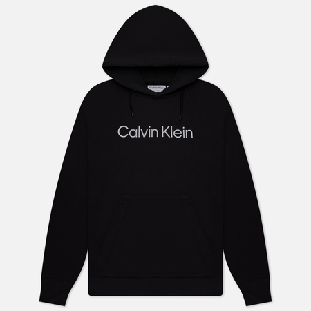 фото Мужская толстовка calvin klein jeans hero logo comfort hoodie, цвет чёрный, размер s