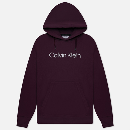 фото Мужская толстовка calvin klein jeans hero logo comfort hoodie, цвет фиолетовый, размер s