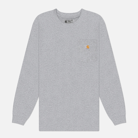 Мужской лонгслив Carhartt Loose Fit Heavyweight Pocket, цвет серый, размер XXL