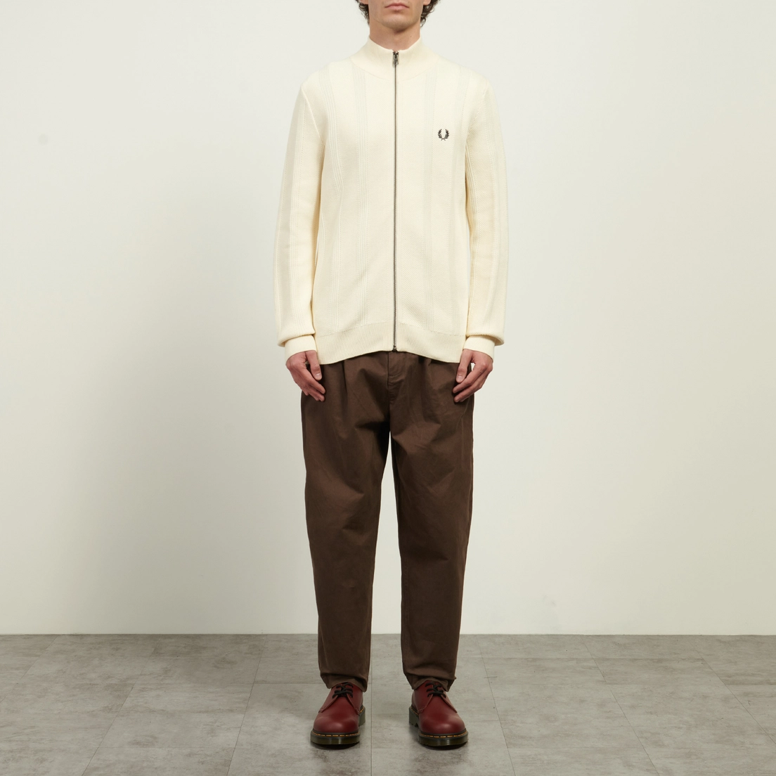Fred Perry Мужской свитер Textured Zip Through Cardigan