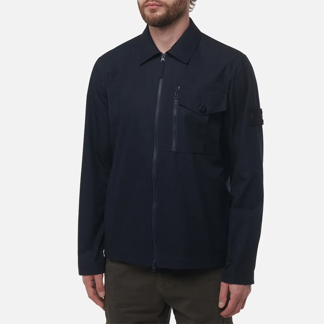 Stone Island Мужская рубашка Weatherproof Cotton Canvas Ghost Overshirt