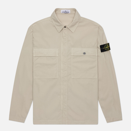   Brandshop Мужская рубашка Stone Island Stretch Cotton Tela Paracadute, цвет бежевый, размер L