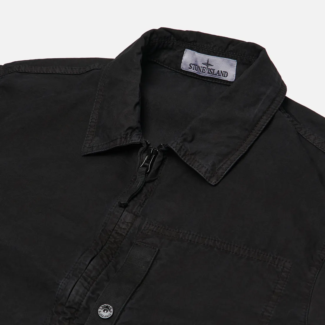 Stone Island Мужская рубашка Brushed Organic Cotton Canvas Old Effect Overshirt