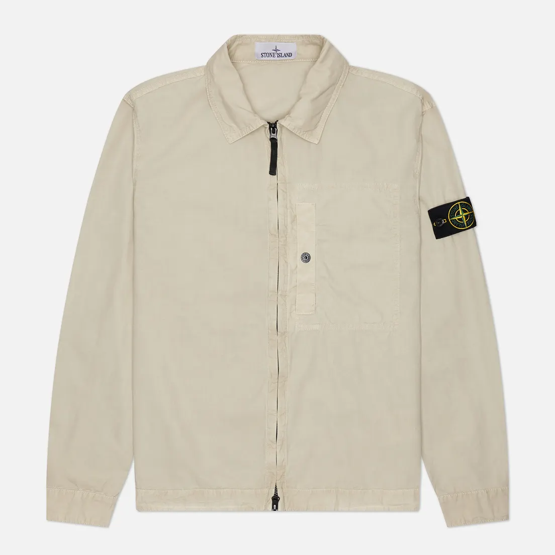 Stone Island Мужская рубашка Brushed Organic Cotton Canvas Old Effect Overshirt
