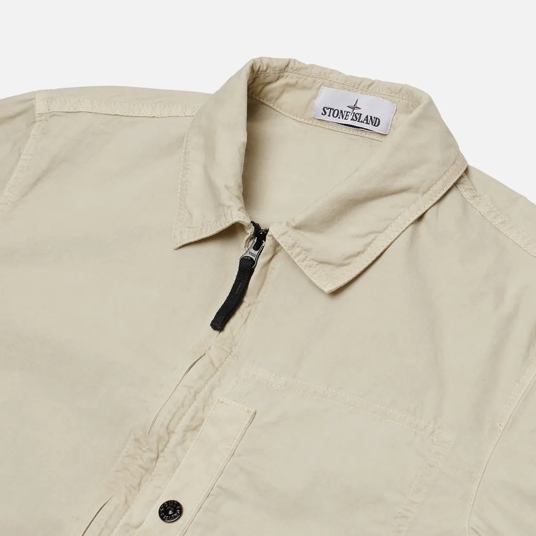 Stone Island Мужская рубашка Brushed Organic Cotton Canvas Old Effect Overshirt