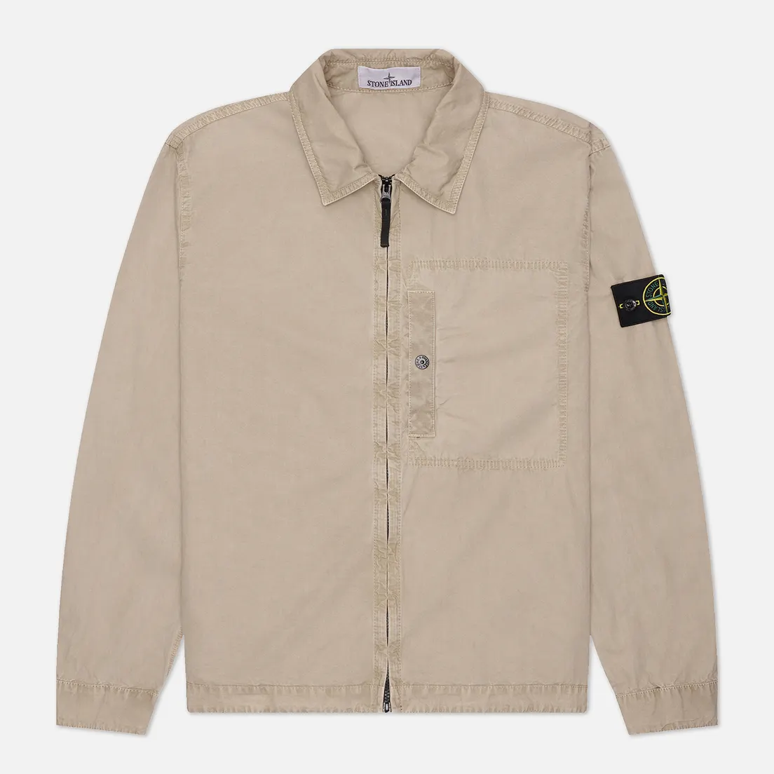 Stone Island Мужская рубашка Brushed Organic Cotton Canvas Old Effect Overshirt