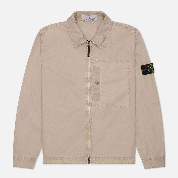 Мужская рубашка Stone Island Brushed Organic Cotton Canvas Old Effect Overshirt 56790₽